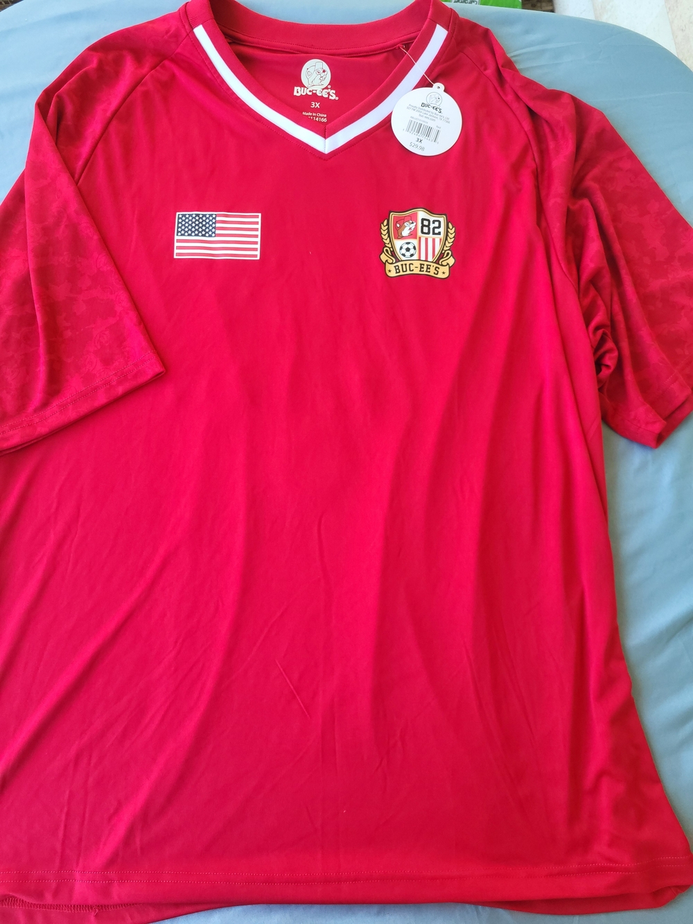 Buc-ee's Red Short Sleeve Jersey Tee with Crest